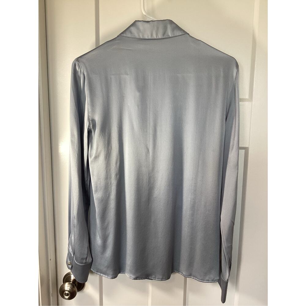 Ravella Milano Gray Silk Blouse - Women's Size Small minimalist designer - Picture 6 of 10
